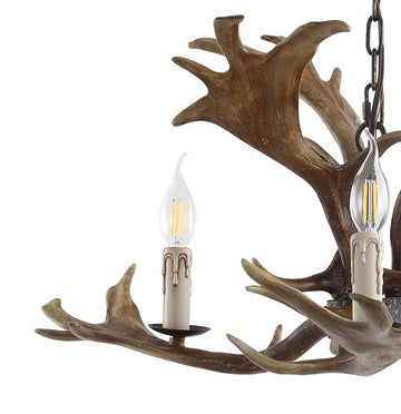 Eldora 27" Adjustable Resin Antler LED Chandelier - JONATHAN Y